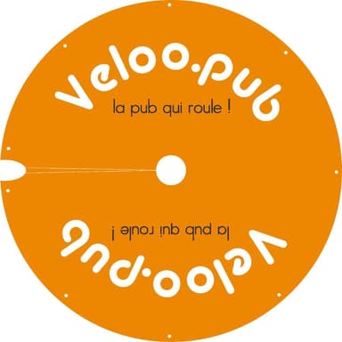 Veloo.pub la pub qui roule
Flasque publicitaire sur roue de vélo